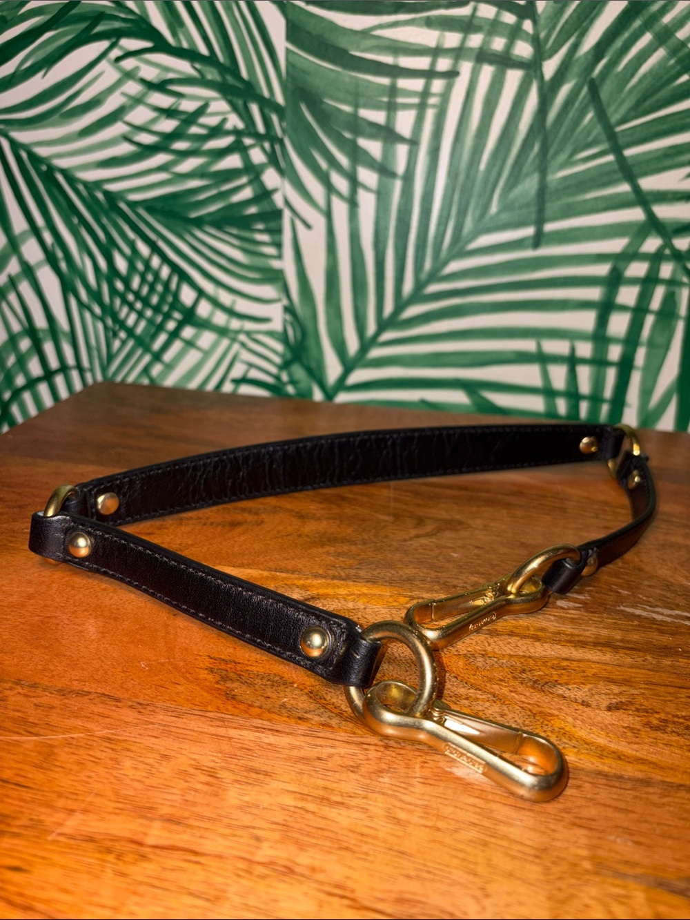 Coach Y2K Black Leather & Gold Brass Clip On Replacement Strap